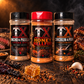 Ancho & Pasilla, Honey Hellfire and Chicken & Pork bottles together