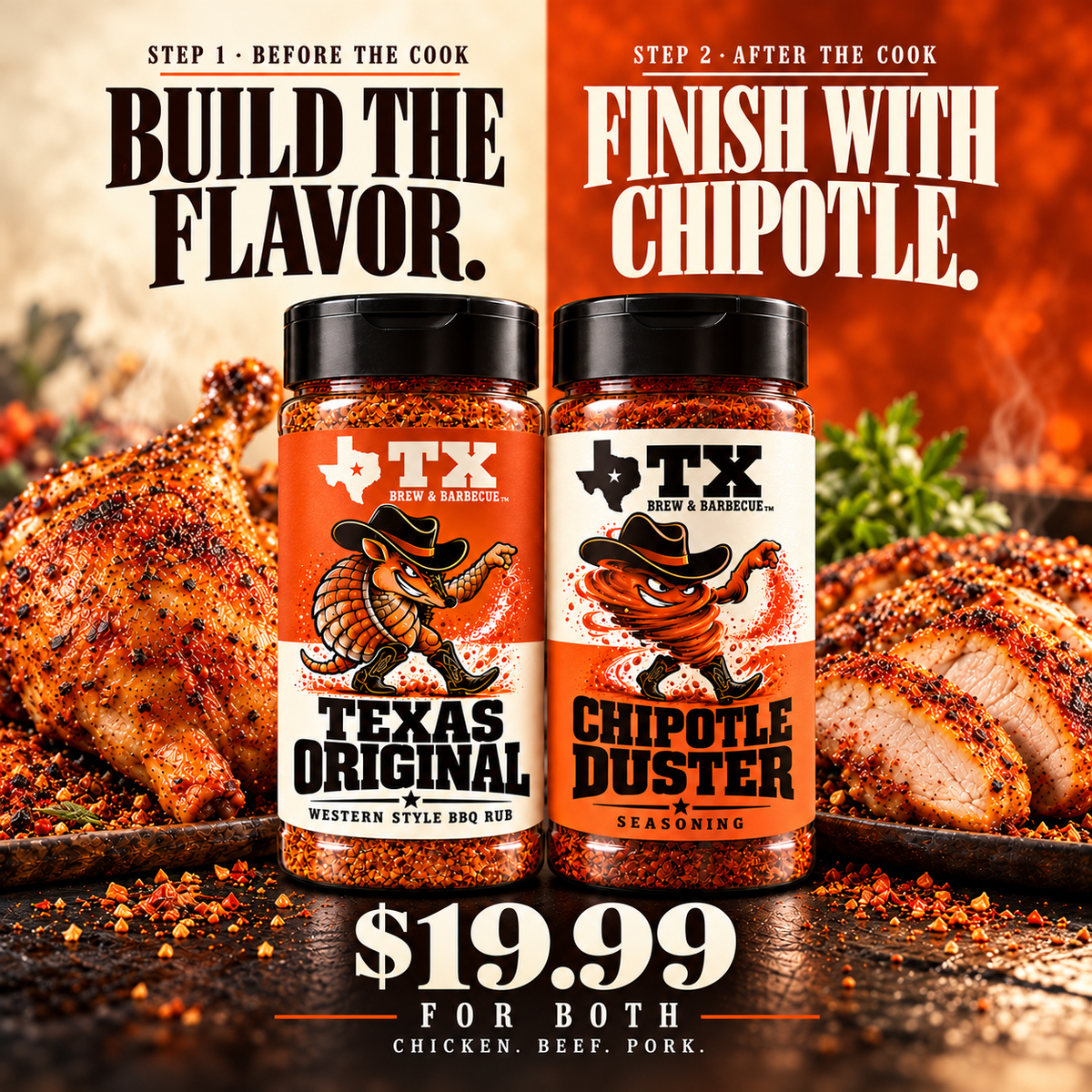 Texas Original and Chipotle Duster two-bottle seasoning bundle